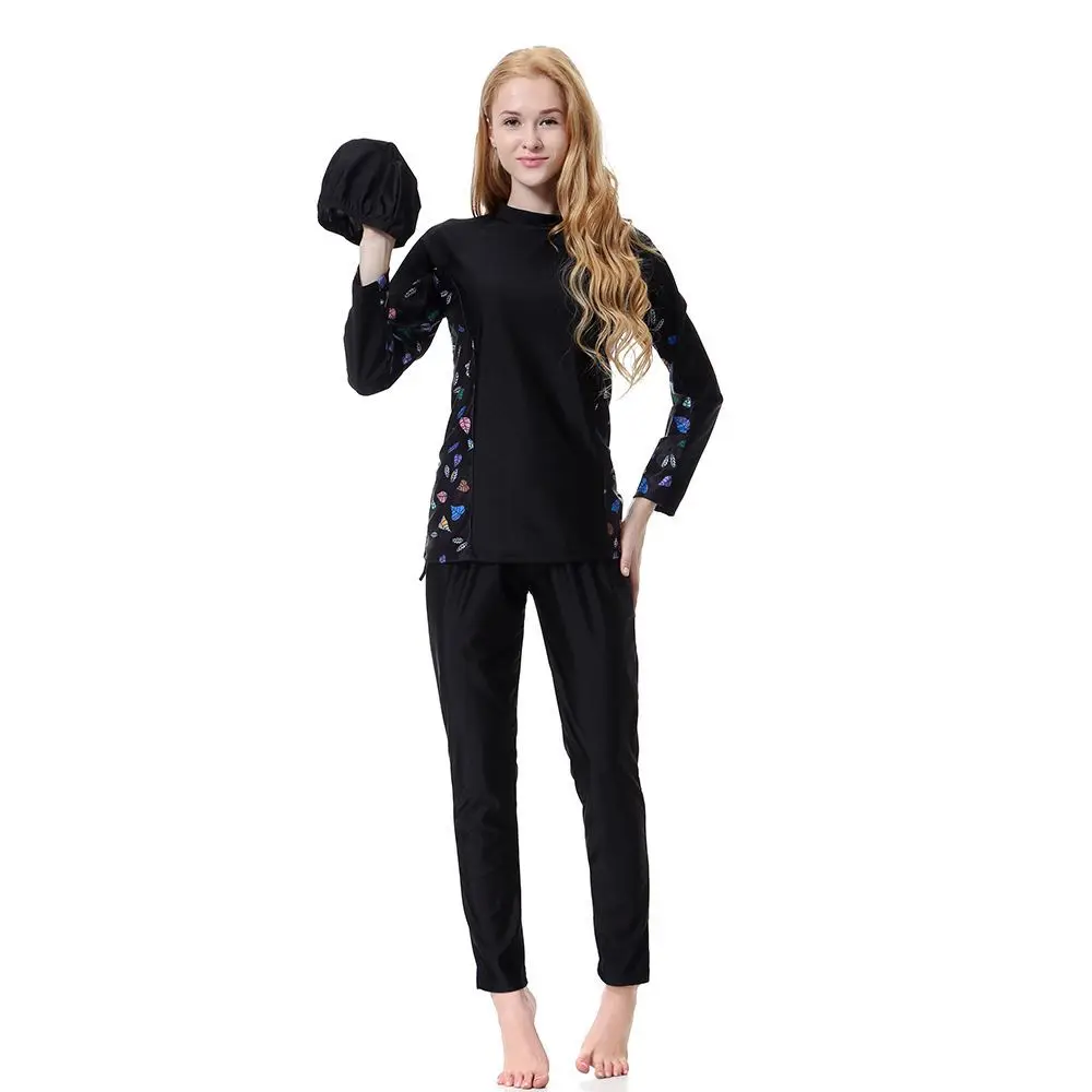 Одежда для плавания с принтом мусульманских дам женские эластичные хаджибские