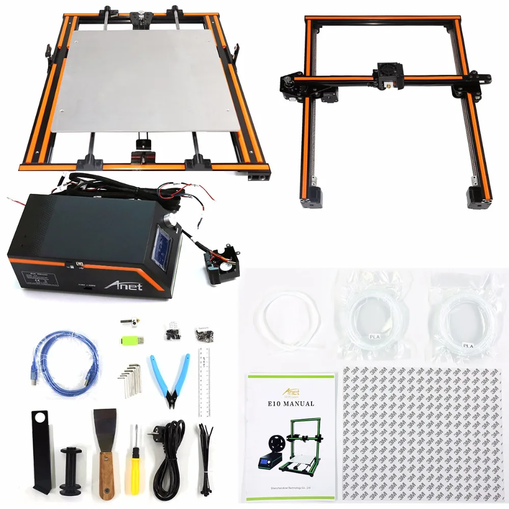 Anet E12 новейший 3d принтер Улучшенный металлический каркас Настольный Impressora 3D