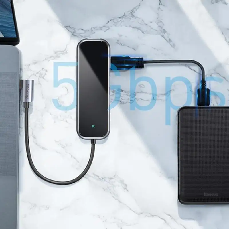 Baseus UCN3277 usb type-C 3,0 концентратор 3 USB3.0 4K HDMI PD зарядный адаптер док-станция разветвитель для ноутбука настольный компьютер