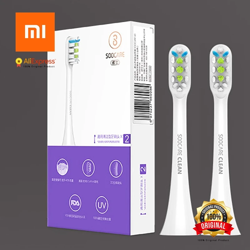 Xiao mi Soocare X3 Soocas головка и дорожная коробка mi Soocare X 3 продукта зубная щетка Новинка - Цвет: Clean Heads white