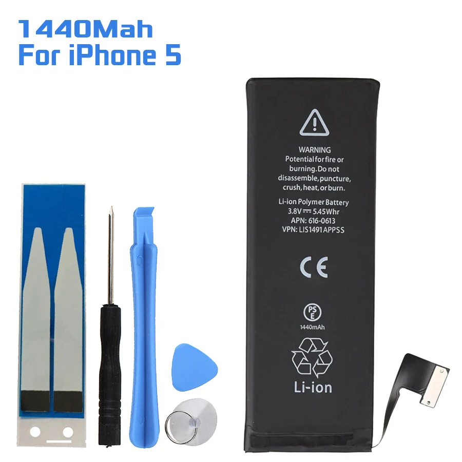 Новинка 2018 аккумулятор для телефона iPhone 5 с реальной емкостью 1440 мАч сменные