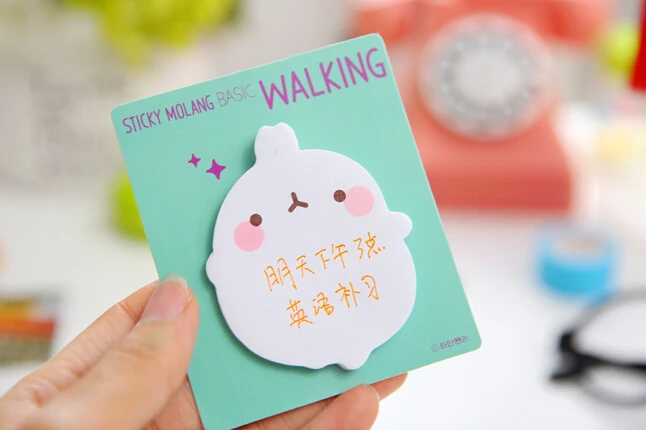 4X Kawaii Molang Pet блокнот для заметок липкий маркер для заметок страниц канцелярские принадлежности Школьные офисные принадлежности