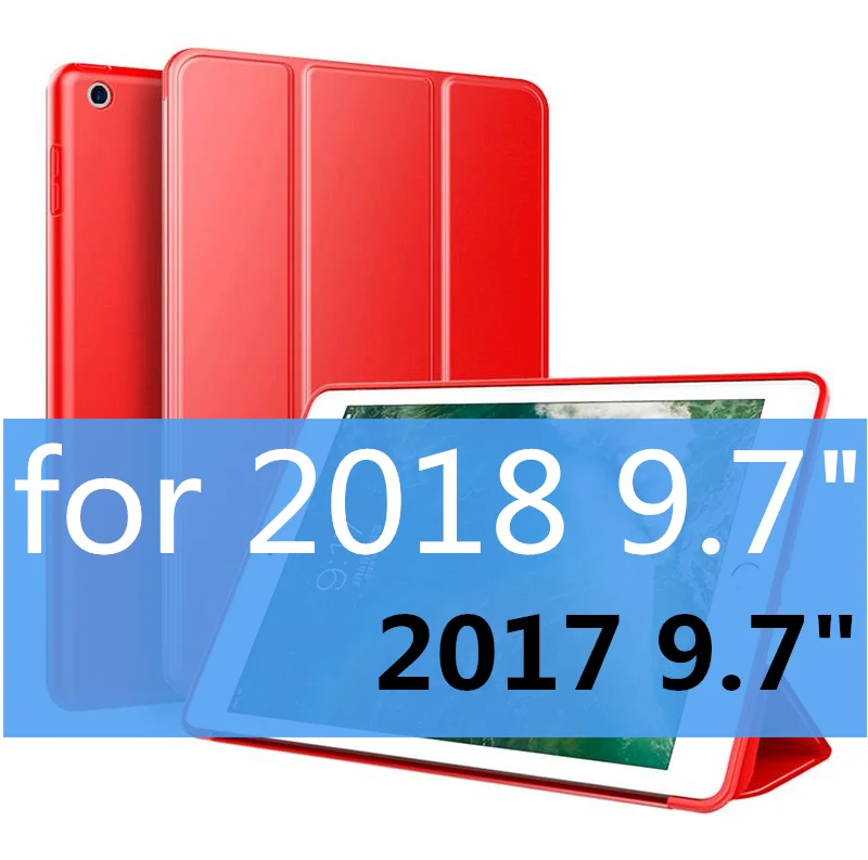 Red Смарт-чехол SUREHIN для apple ipad, чехол 9,", Защитный Мягкий ТПУ силиконовый чехол для ipad 9,7 чехол - Цвет: Red