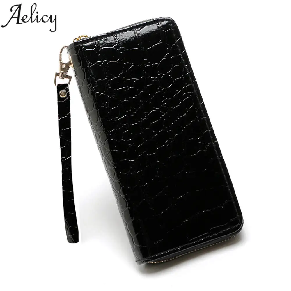 Aelicy Alligator женский длинный клатч из крокодиловой кожи Длинный дизайнерский