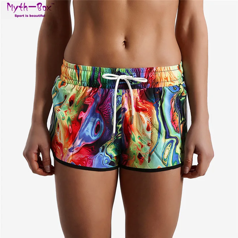 Летние женские пляжные шорты для водных видов спорта штаны с 3D принтом бега