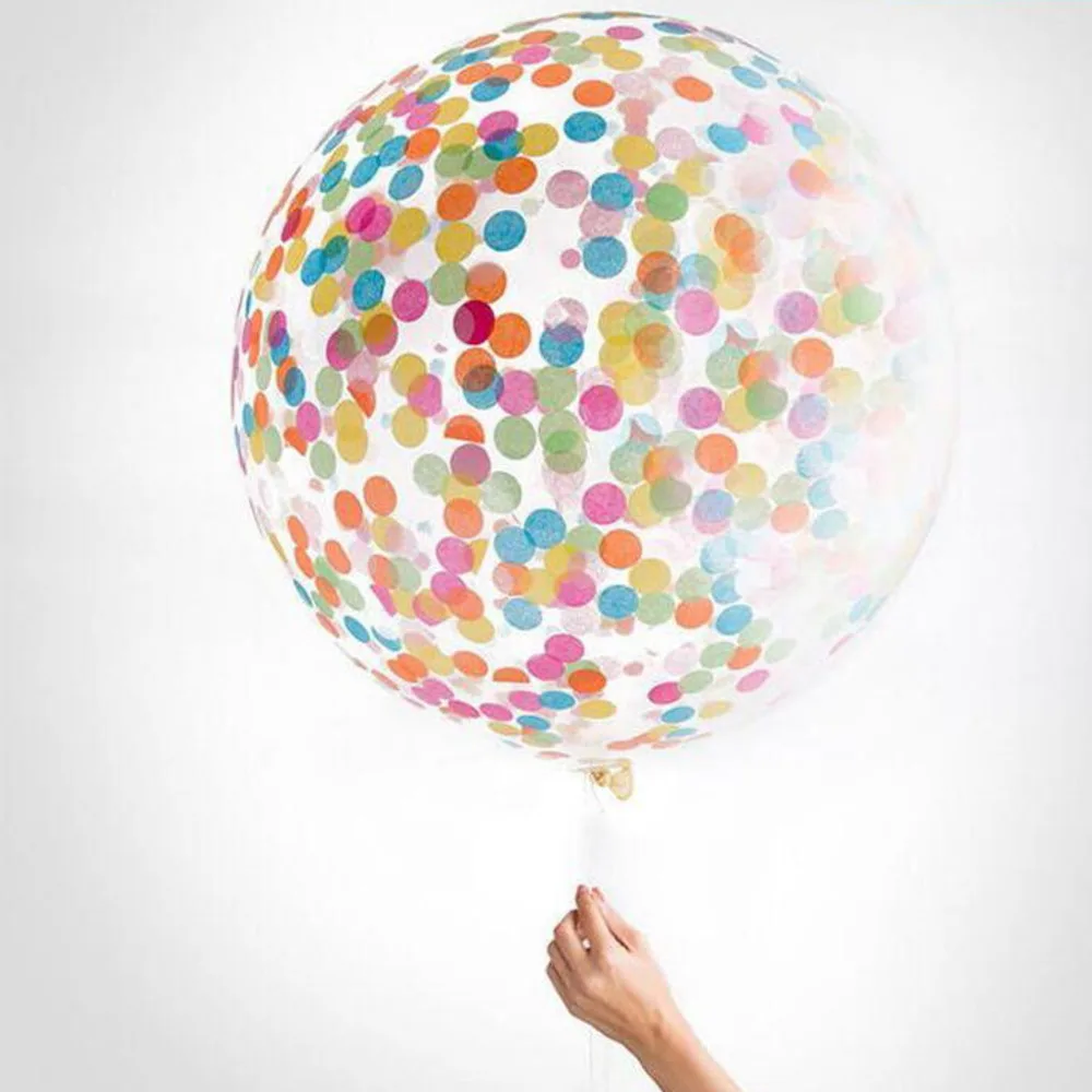 36-дюймовый круглый прозрачная бумага конфетти латексные шары Свадьба День