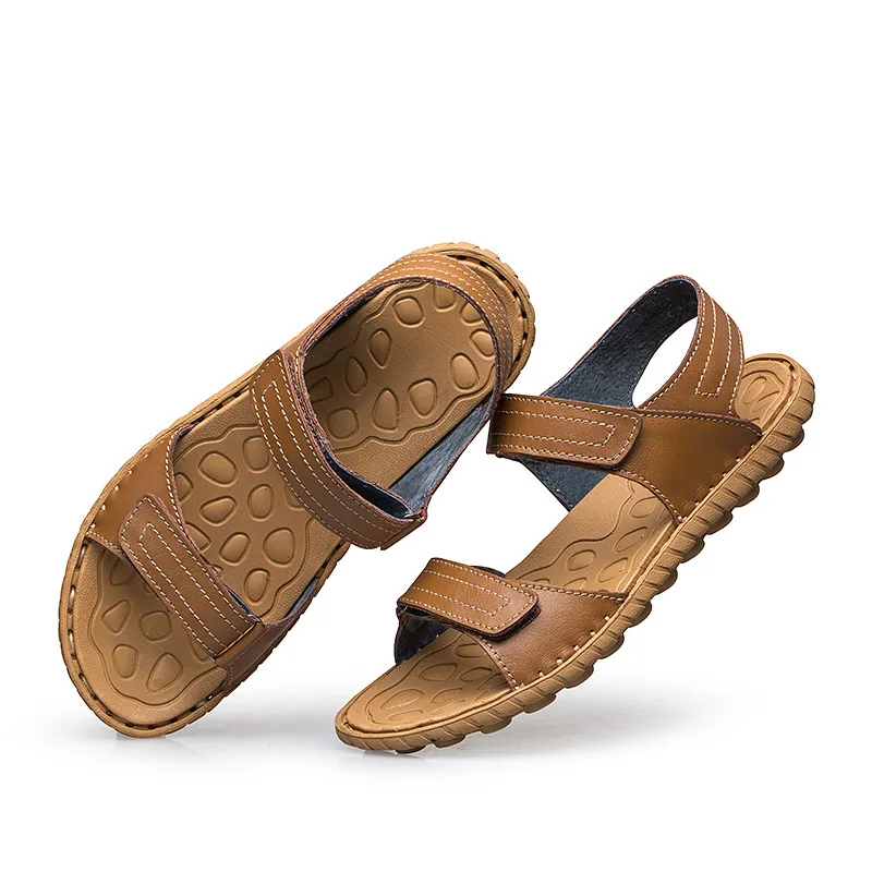 Сандалии CuddlyIIPanda мужские из натуральной кожи модная пляжная обувь для отдыха