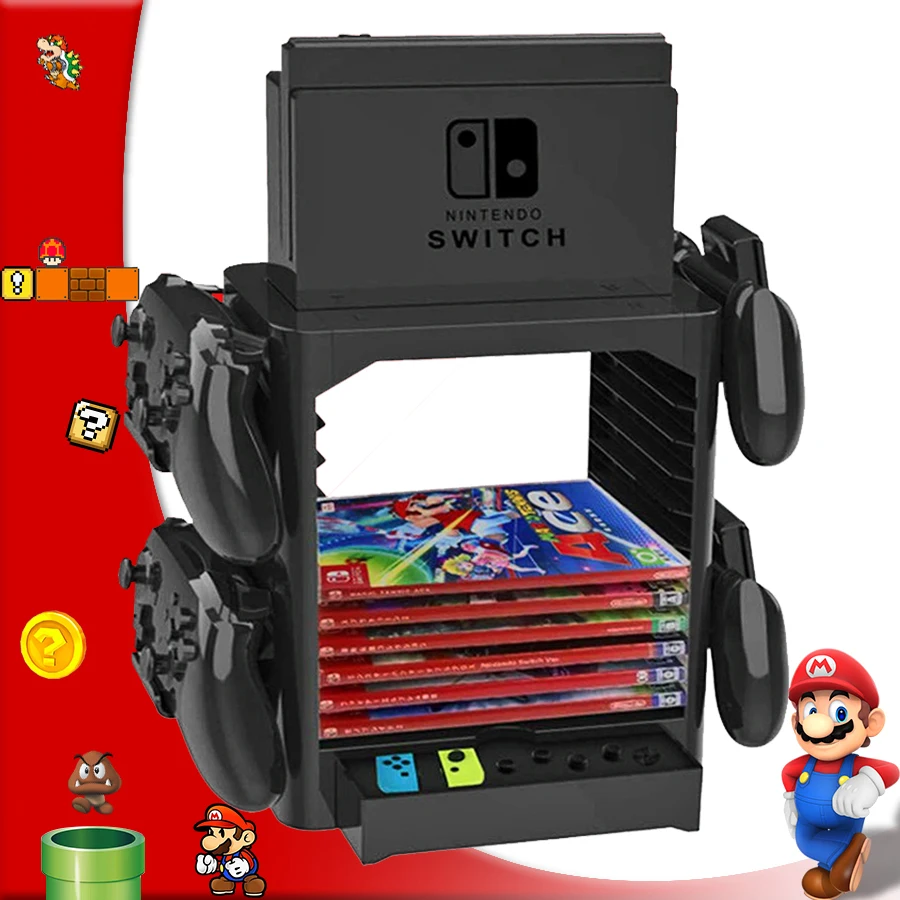 Новинка, аксессуары для переключателей, nintendo Switch, дисковое хранилище для игр, 4 держателя для геймпада, подставка для консоли nintendo switch Joy-con
