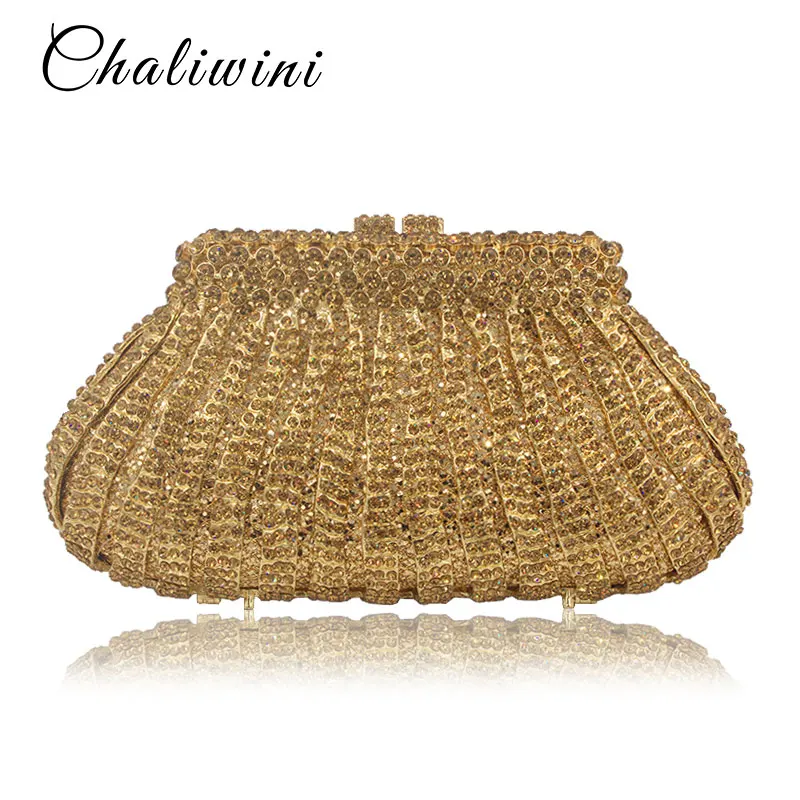 Женские вечерние клатчи Стразы в радужную полоску с кристаллами сумочки Minaudiere