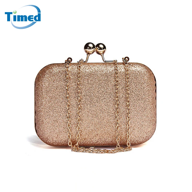 Evening Bag 2016 New Arrival Lady Women Party Wedding Glitter Chain Clutch Case Box Handbag Purses Elegant gold bag | Багаж и сумки
