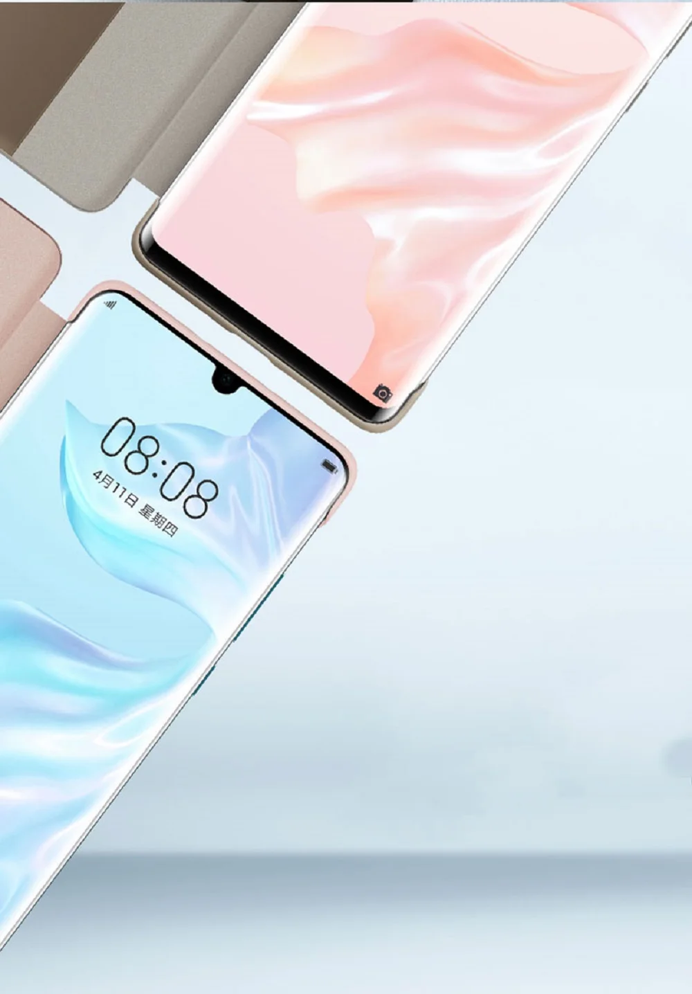 Чехол HUAWEI P30 Pro, официальный,, умный, прозрачный, флип-чехол из искусственной кожи, HUAWEI P30, роскошное покрытие для чехла, зеркальное, оконное покрытие