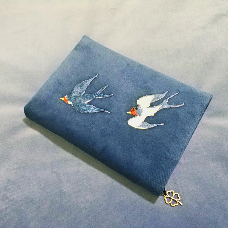 A5 Swallows Canvas Cover Notebook Cute Journal Diary Book Sketchbook Stationery School Office Supplies | Канцтовары для офиса и