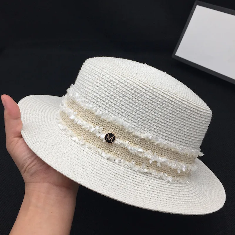 Весенне летняя новая белая кепка в стиле Хепберн женская соломенная шляпа ретро