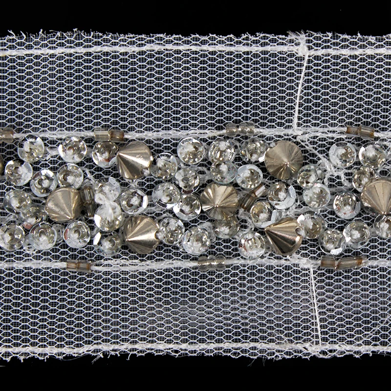 5 ярдов плетеный из бисера отделка блестками и заклепками кружевная лента для