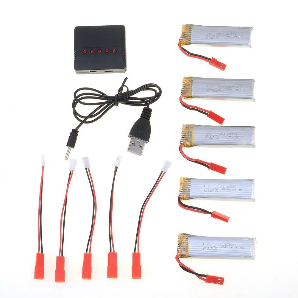 5 шт. * 3,7 в 500 мАч Lipo аккумулятор для Udi U818 U818a U817 Wltoys V959 V969 V979 V989 V999 V929 V949 V212 V222 RC Квадрокоптер Дрон