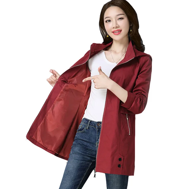 Женский демисезонный короткий тренчкот размера плюс 4XL новинка 2019 однотонная