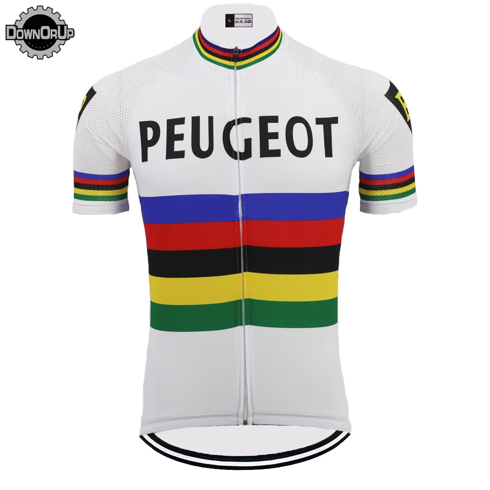 2019 ретрорубашка Летняя мужская Pro гоночная одежда белая с коротким рукавом