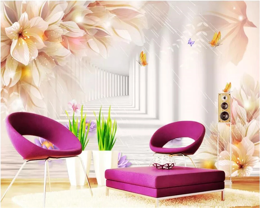 Обои на заказ 3d Фреска мечта Лилия Стерео ТВ фон Настенная гостиная спальня обои