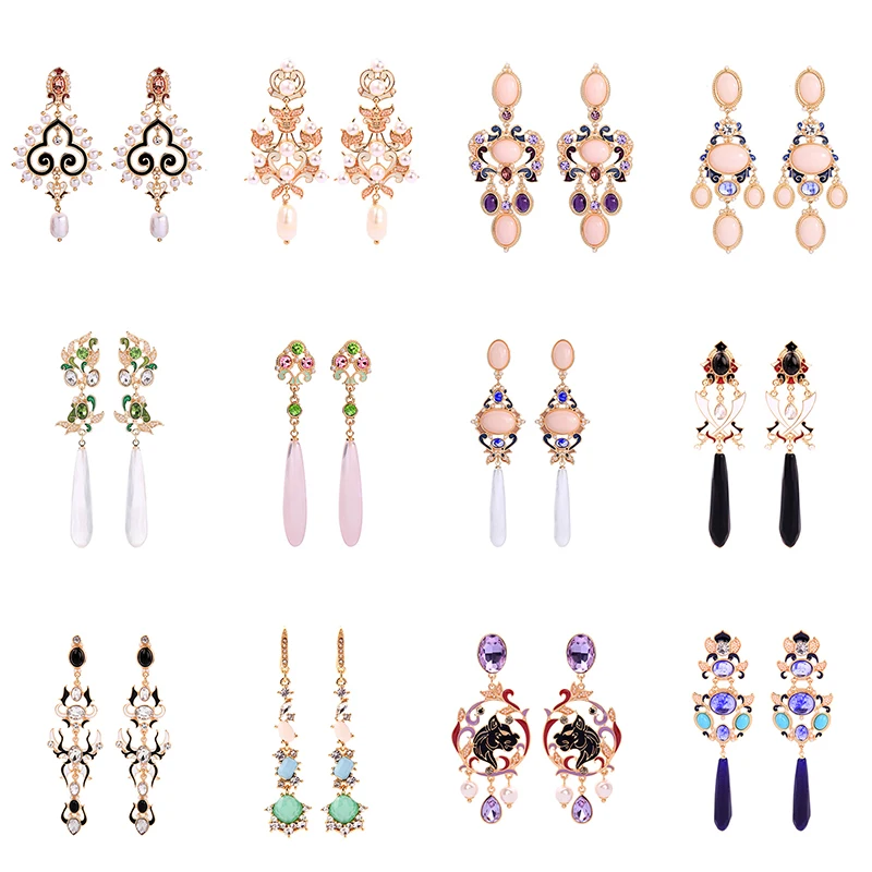 

Luxury Royal Drop Earrings Imitation Pearls Variety OF Styles For Women Summer New Arrival Fashion Jewelry Drop Shipping