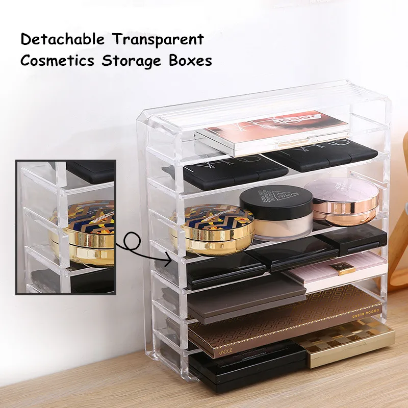 16 сетки съемные прозрачные ящики для хранения косметики утолщенные высокой емкости ящик губная помада классификация приема Организатор