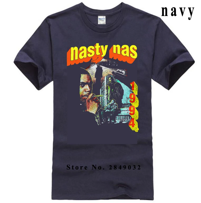 Тёмно-синий Nasty Nas, винтажная черная футболка в стиле ретро, хип-хоп, размеры от S до 3XL, хлопок, футболка с короткими рукавами, топ, футболка с круглым вырезом, лучшая - Цвет: Тёмно-синий