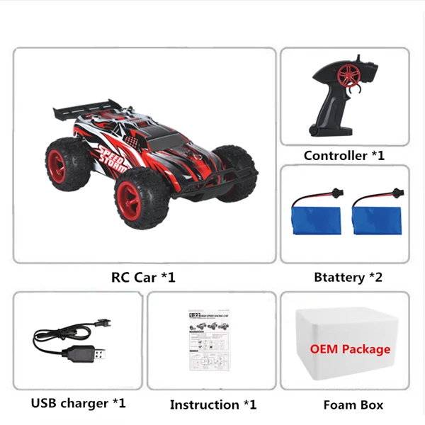 Red 2B Foam Box Радиоуправляемая машинка на радиоуправлении, светодиодные игрушки для детей, для мальчиков, внедорожная машина на дистанционном управлении, автомобиль машины на Qadio, автомобиль 1:22, 2,4G, 2WD - Цвет: Red 2B Foam Box