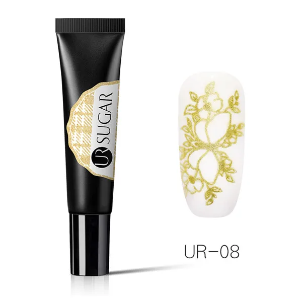UR-08 Ur Sugar, 8 мл, Цветной Гель-лак для ногтей, тиснение, летняя печать с блеском, гель для рисования, впитывается, УФ Гель-лак для дизайна ногтей, шаблон - Цвет: UR-08