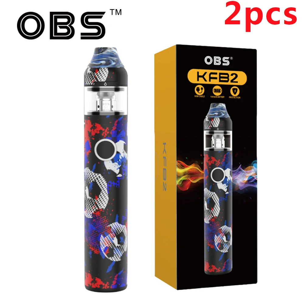 Набор электронных сигарет 2 шт набор Vape OBS KFB2 все в одном стартовый 1500 мАч