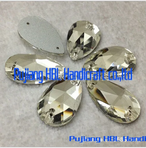 Бесплатная доставка белые кристаллические каплевидные бусины для пришивания