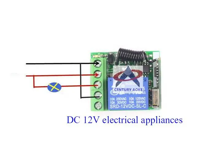 433MHZ DC 12 v mini wireless remote control switch system receiver+transmitter Can delay off 5/10/15 seconds