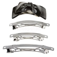 hot sale 50pcs metal french barrette blank hair clip hairpins arches silver diy hair accessories