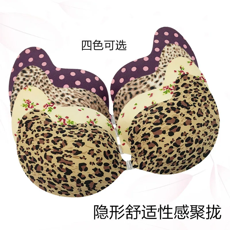 

100 pcs wholesale Invisible Bra Support Floral Dot Leopard Strapless Push Up Bra Push-Up Backless Silicone Adhesive Bras