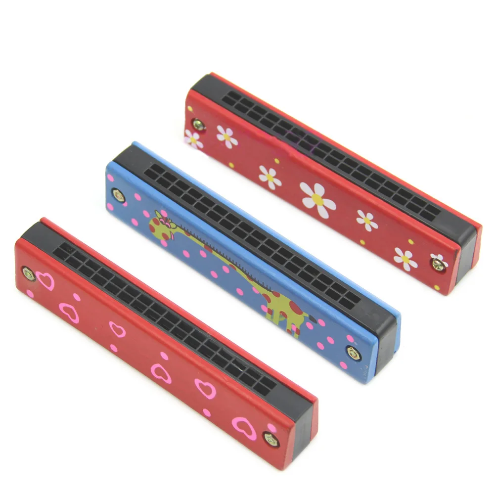 Разноцветная развивающая музыкальная деревянная гармоника игрушечный