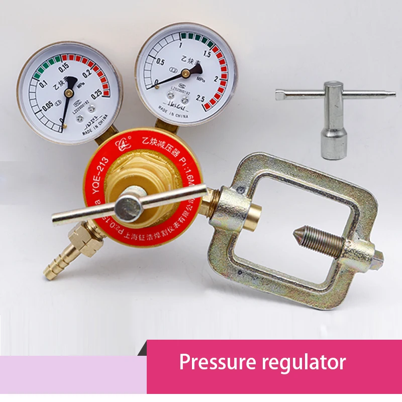 

G5/8'' full brass big valve body Acetylene pressure regulator pressure gauge