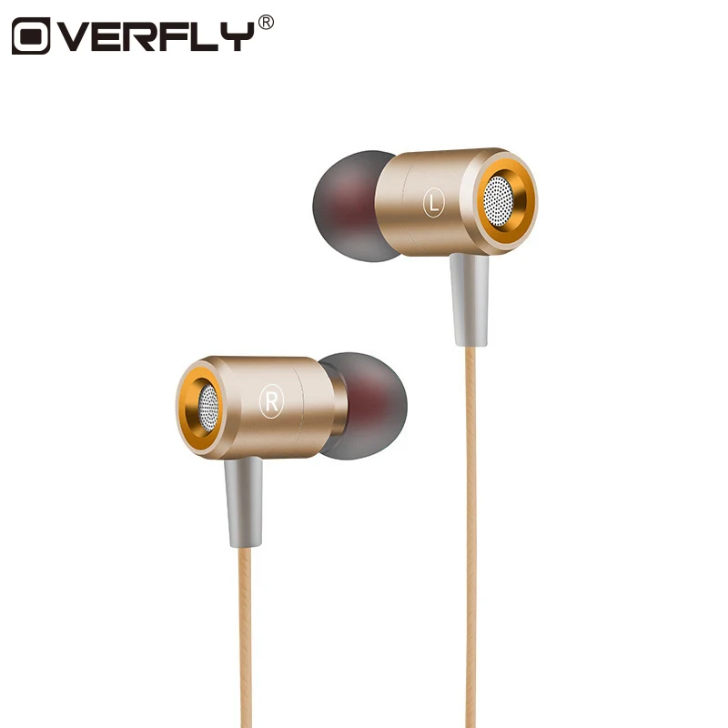 Overfly металлические проводные наушники водонепроницаемые с тяжелыми басами