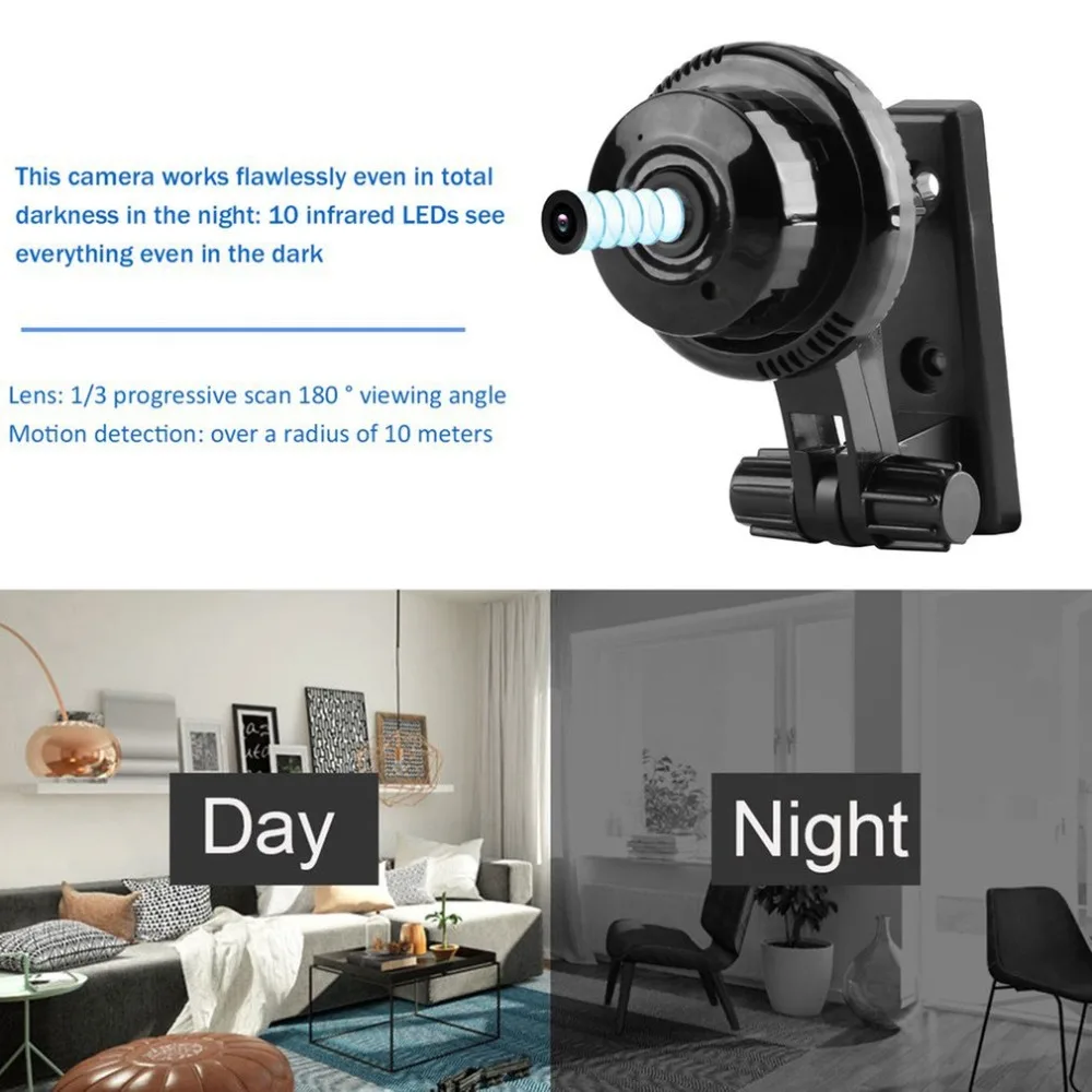 720 P Wi Fi 3D VR Panorami камера 180 видеонаблюдения ip Wifi Камара IP рыбий глаз мини s|Камеры