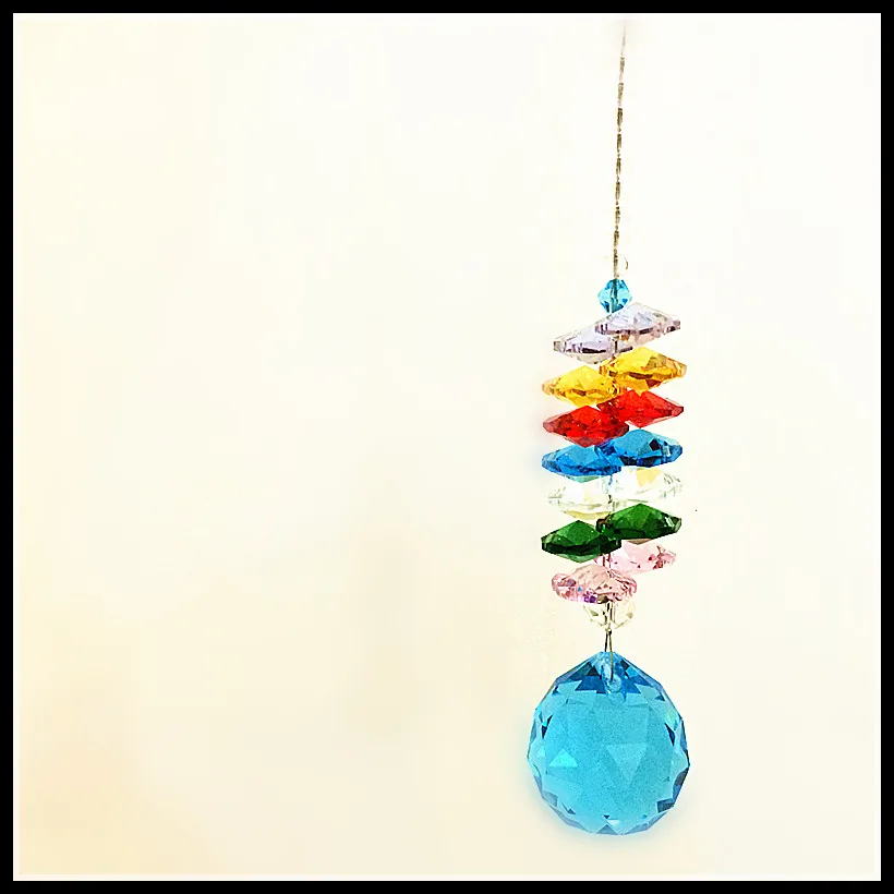 2pcs Aquamarine 30mm Crystal Hanging Drop DIY Sun-catcher Accessory for Chandelier Prism Ppendants Home Decoration | Лампы и освещение