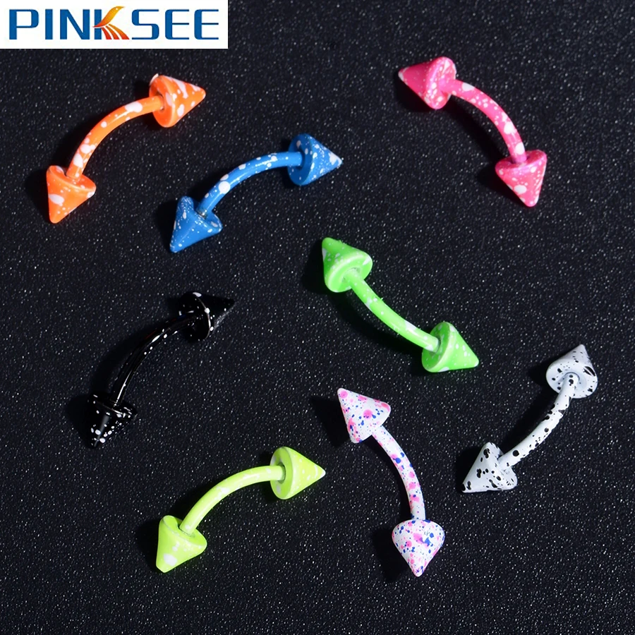 Измеритель 19 колец для бровей с шипами изогнутые штанги ювелирные изделия