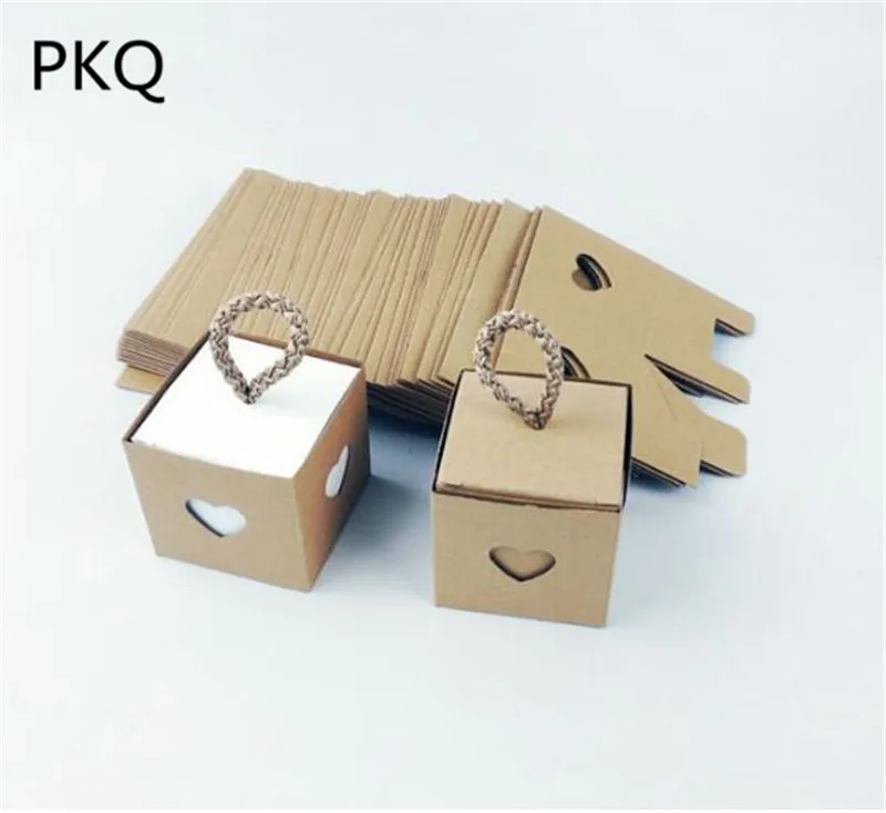 5 5x5 см крафт бумажный пакет для конфет коричневая коробка подарка