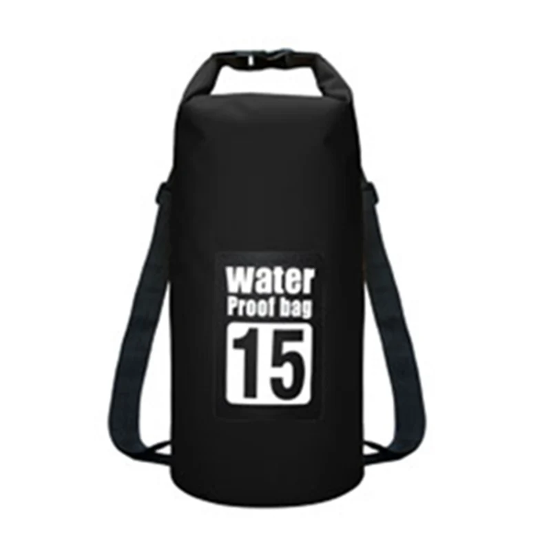 15L Black 5L/10L/15L/20L/30L водонепроницаемые сумки сухой мешок водостойкий рюкзак из пвх спортивная сумка рафтинг рюкзаки для плавания непроницаемая сухая сумка - Цвет: 15L Black