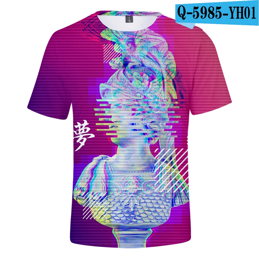 Vaporwave стильная футболка праздничная одежда Harajuku футболка Мужская Уличная Harajuku короткий рукав Kpop Beer man тройники уличный стиль - Цвет: F