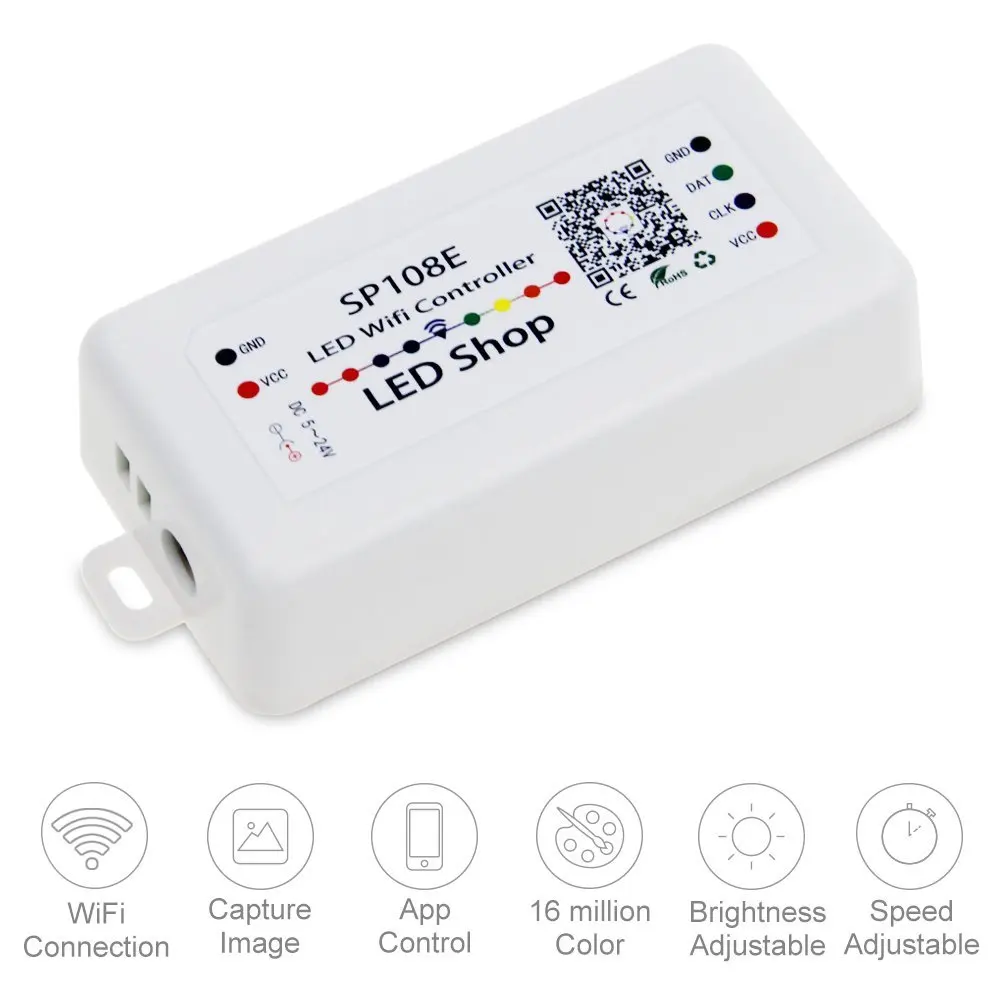 SP108E WI FI светодиодный Управление Лер Smart APP WS2812B WS2811 WS2813 APA102C полосы света