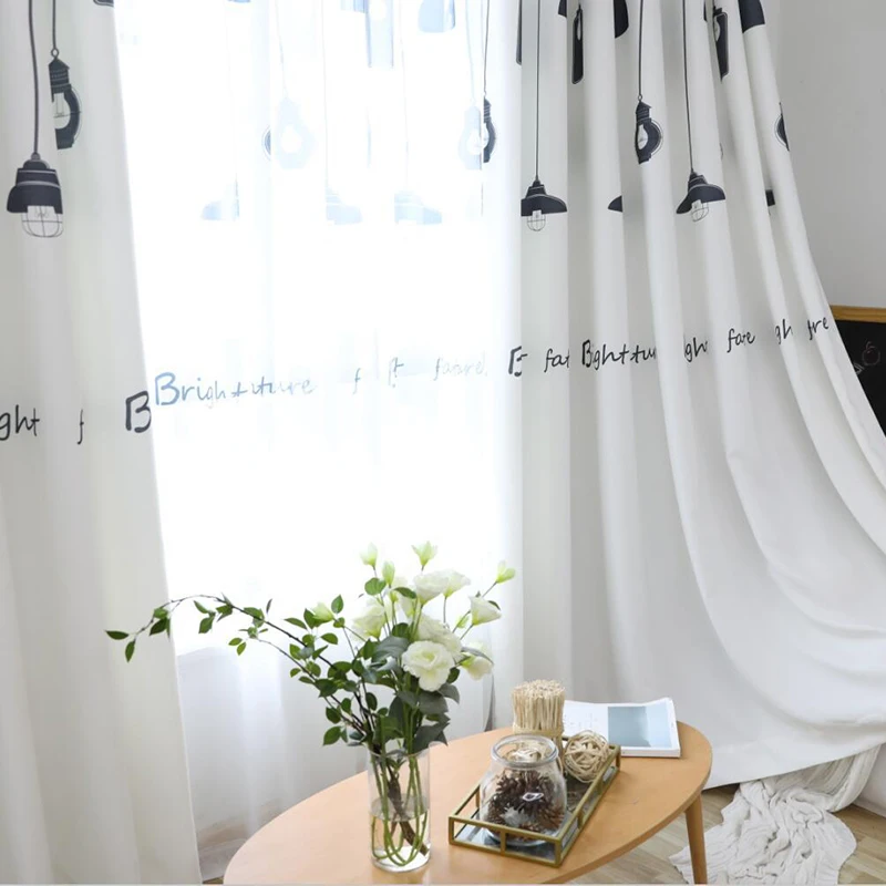 

Cartoon Tree Printed Curtains for Bedroom Children Sheer Tulle Curtains Fabric for Window Living Room Tulle Drapes Decoration