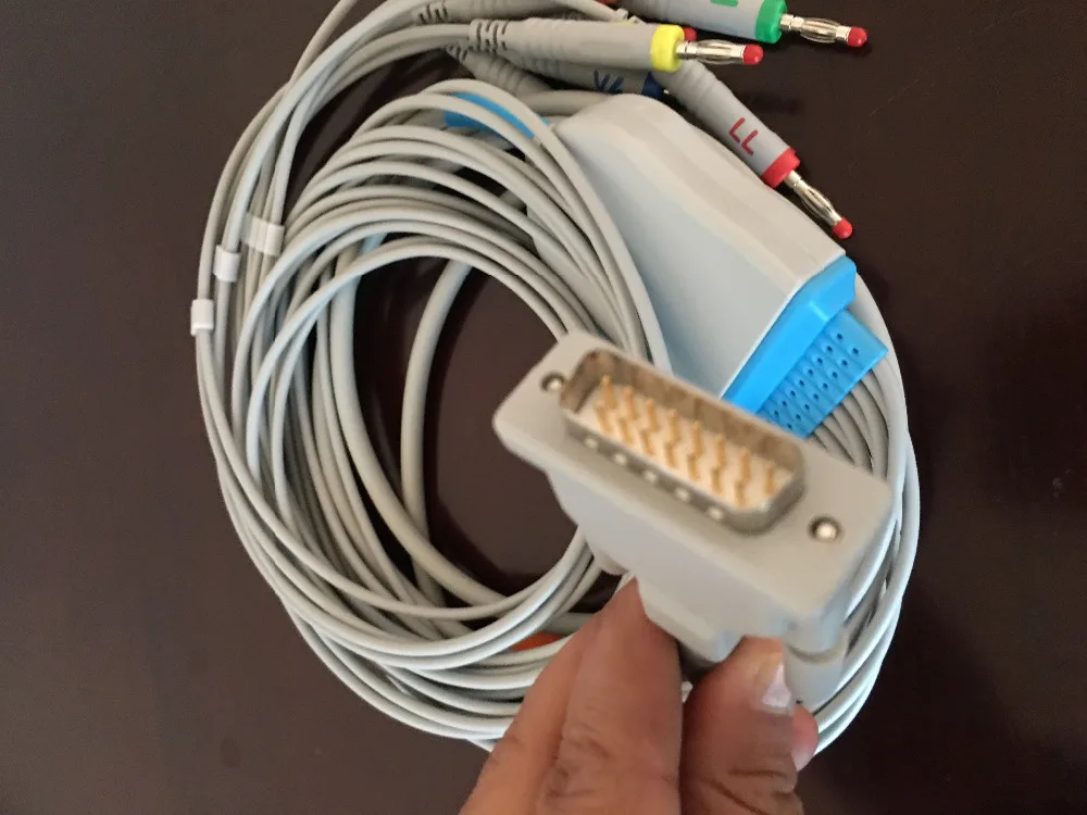 Новый совместимый кабель Schiller EKG с 10 проводами ECG schiller для пациента Banana4.0 AHA AT3 AT6 CS6