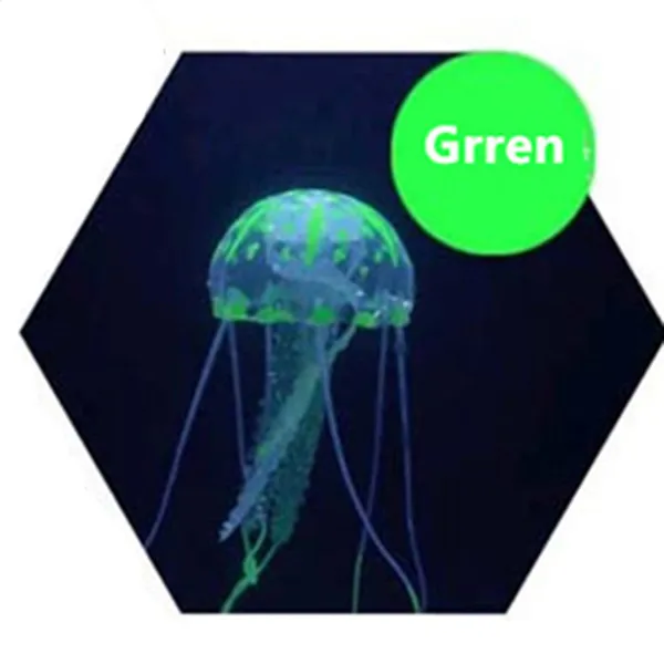 Green S/M/L светящийся эффект искусственная Медуза аквариум светящаяся силиконовая Медуза орнамент украшение для аквариума - Цвет: Green