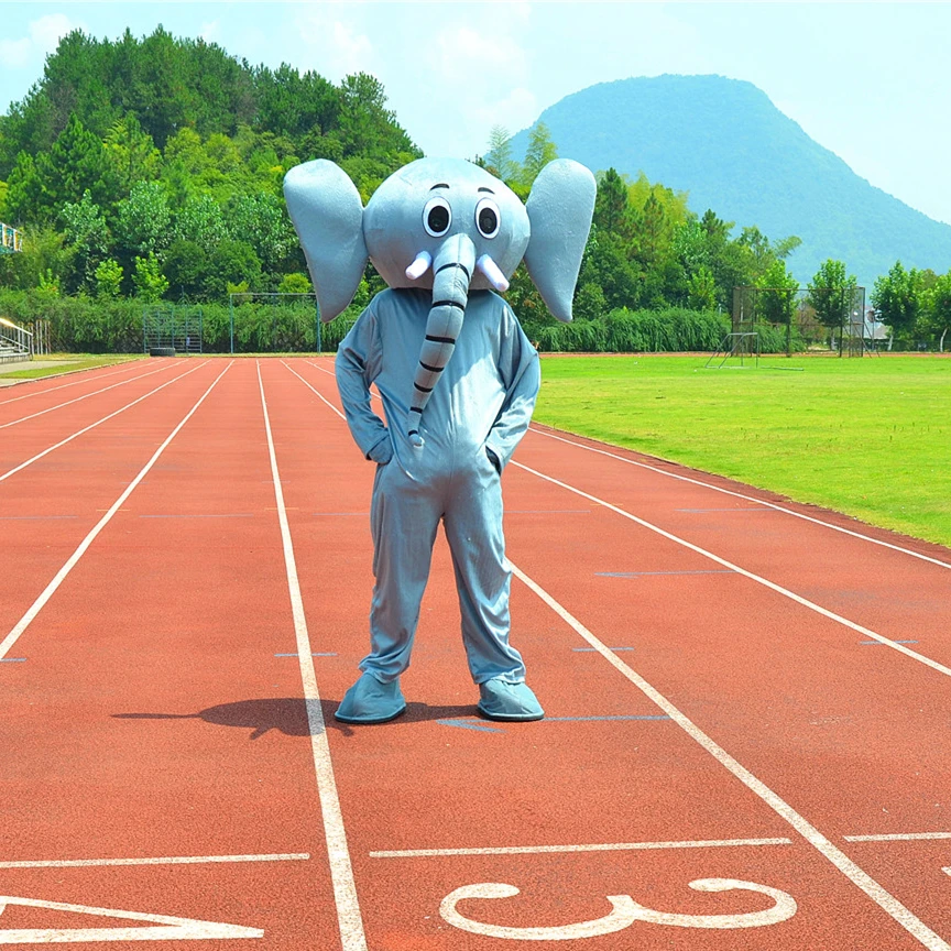 2018 Вечеринка зоопарк слон талисман костюмы Профессиональный длинный нос и