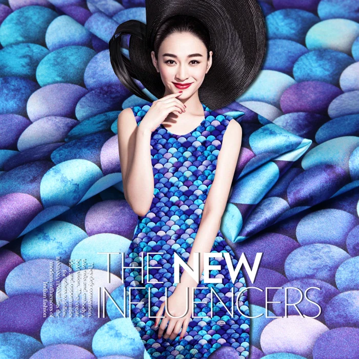 Модная Цифровая роспись русалка слезы шелк тутового шелкопряда натуральная