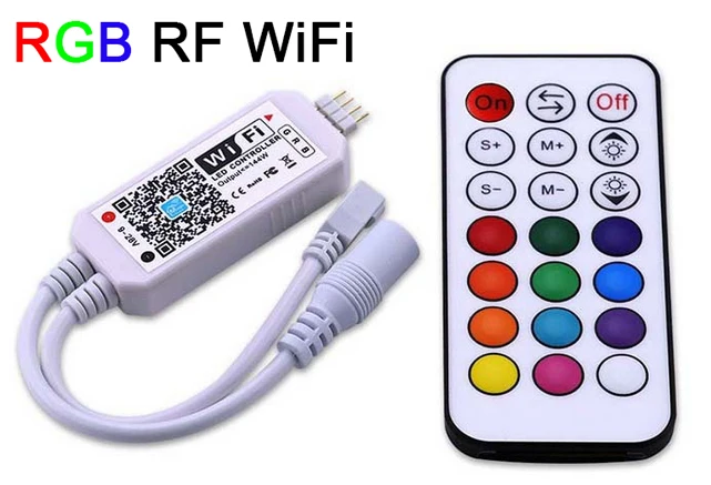 RF RGB WiFi Мини беспроводной wifi светодиодный RGB/RGBW Пульт дистанционного управления RF IOS/Android смартфон для RGBCW/RGBWW RGB Светодиодная лента, DC12-24V - Цвет: RF RGB WiFi