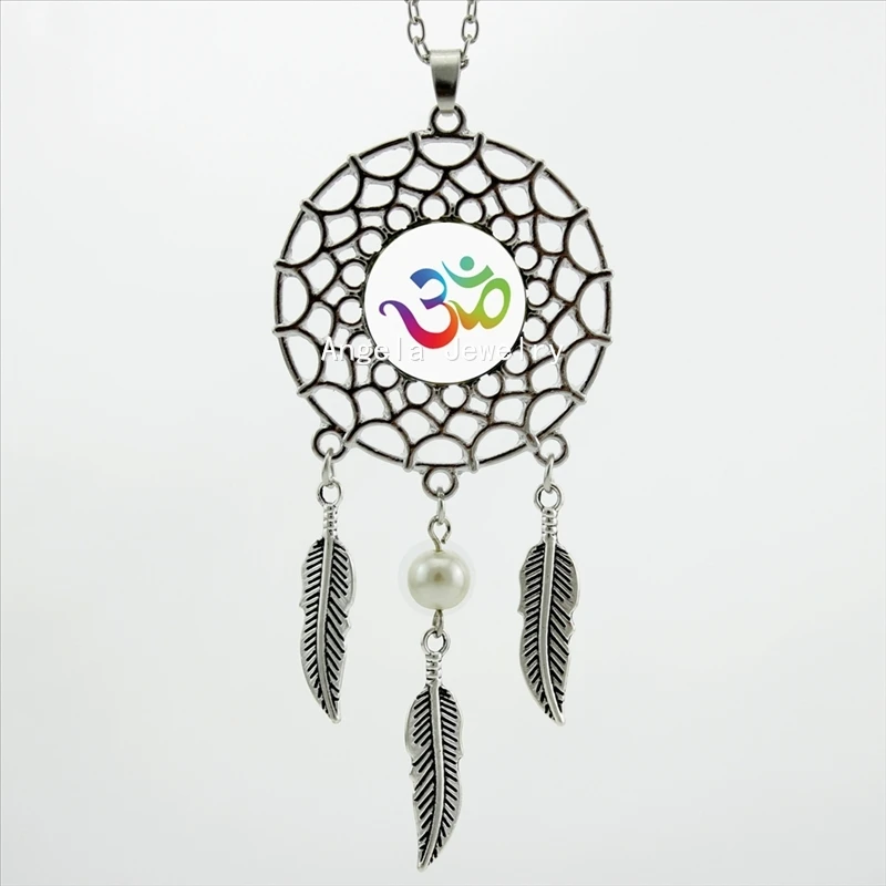 2017 модный Стиль Роман подвеска Ловец снов ожерелье Ом Йога в форме крыльев