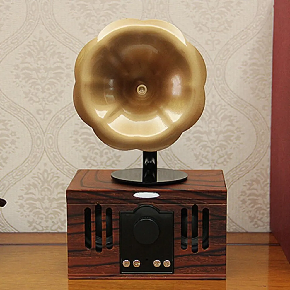 Винтажная Беспроводная Bluetooth колонка Классическая громкая связь вход AUX TF карта